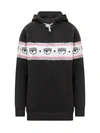 Chiara Ferragni Felpa Oversize In Cotone Nero Donna In Black