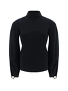 Chloé Slit-sleeved Superfine-knit Jumper In Black