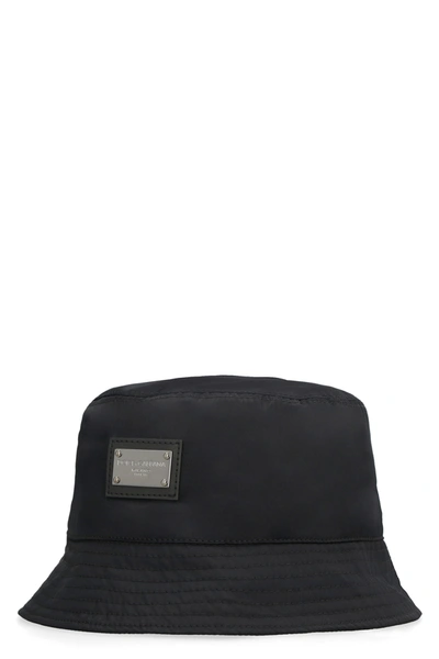Dolce & Gabbana Nylon Bucket Hat In Black