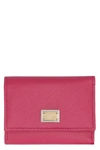 Dolce & Gabbana Small Leather Flap-over Wallet In Pink