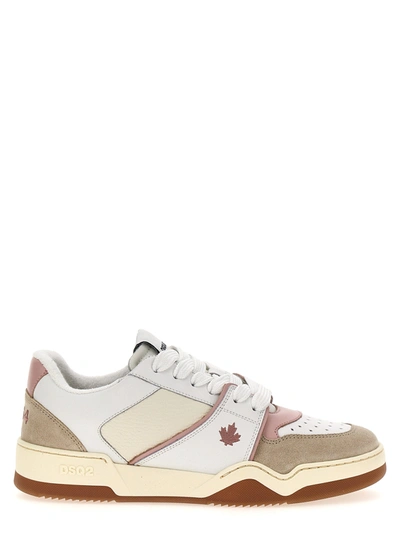 Dsquared2 Logo Velour Trainers In White