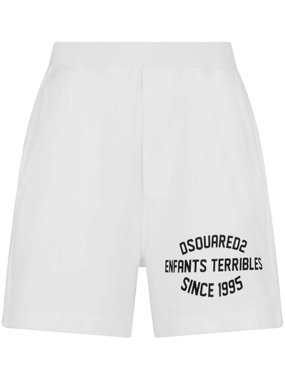 Dsquared2 Logo-print Track Shorts In White