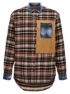 Dsquared2 Denim-details Check-pattern Shirt In Multicolor