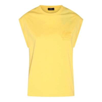 Etro Logo Embroidery Tank Top In Yellow
