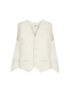 Fendi Cut-out Detail Deconstructed Vest In Nude & Neutrals