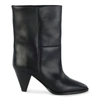Isabel Marant Rouxa High Heels Ankle Boots In Black Leather In Black