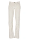 Jacob Cohen Bard Cotton Stretch Trouser With Iconic Handkerchief In White