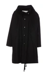 Jil Sander Logo Printed Cotton Canvas Parka In Black