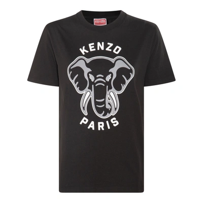 Kenzo Elephant Varsity Jungle Oversized T-shirt Black Female