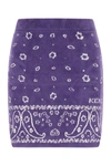 Kenzo Jacquard Viscose Blend Mini Skirt In Purple