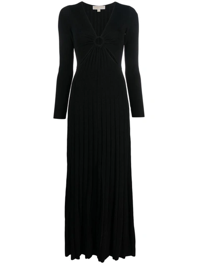 Michael Michael Kors Viscose Long Dress In Black