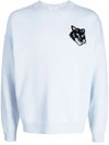 Maison Kitsuné Fox Head Intarsia Comfort Jumper In Blue