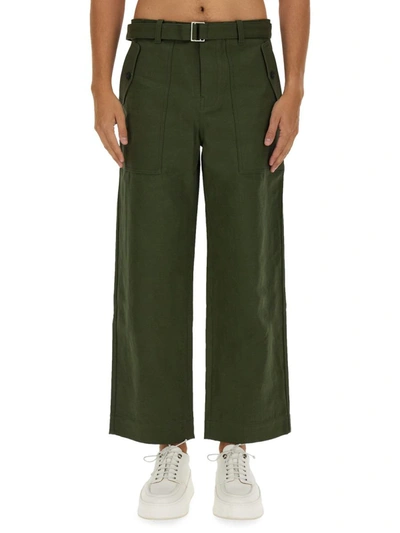 Maison Kitsuné Branded Workwear Pants In Green