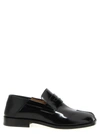 Maison Margiela Brushed Leather Tabi Loafers In Black