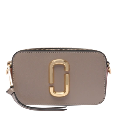 Marc Jacobs Cement And Multicolour Leather The Snapshot Crossbody Bag In Cement/multi