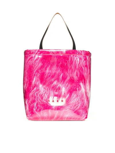 Marni Tribeca Shopping Bag In Fuchsia