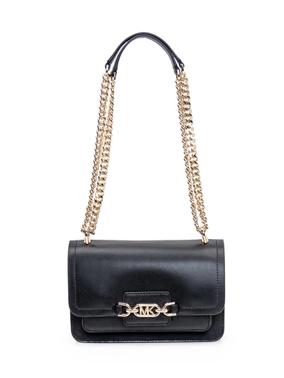 Michael Kors Heather Large Leather Cross Body Bag In Black