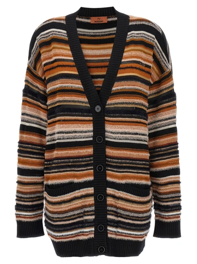 Missoni Striped Crochet-knit Cardigan In Multicolor