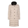 Moorer Vetiver Padded Coat In Mandorla