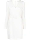P.a.r.o.s.h V-neck Belted Minidress Cut-out Sleeves In White