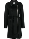 P.a.r.o.s.h Leak Off-center Zip-up Wool Coat In Nero