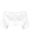 P.a.r.o.s.h Drop-shoulder Cropped Jacket In Panna