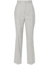 P.a.r.o.s.h High-waisted Wool Trousers With Crease Detail In Grigio