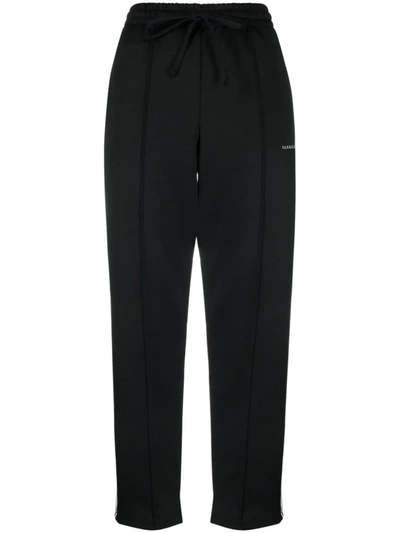 P.a.r.o.s.h Logo-embroidered Cropped Track Pants In Nero