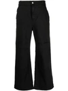 P.a.r.o.s.h Black Low-rise Wide-leg Jeans In Nero