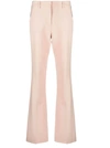 P.a.r.o.s.h Flared Trousers With Side Stripe Detail In Beige