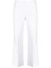 P.a.r.o.s.h Parosh Stretch Wool Flared Cropped Trousers In White