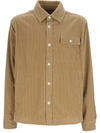 Palm Angels Corduroy Chest Pocket Overshirt In Beige
