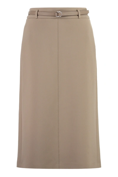 Peserico Stretch Pencil Skirt In Beige