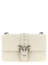 Pinko Love One Classic Shoulder Bag In Bianco Seta-old Silver