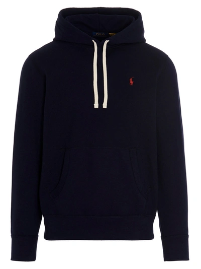 Polo Ralph Lauren Black Pullover Hoodie With Drawstring Hood