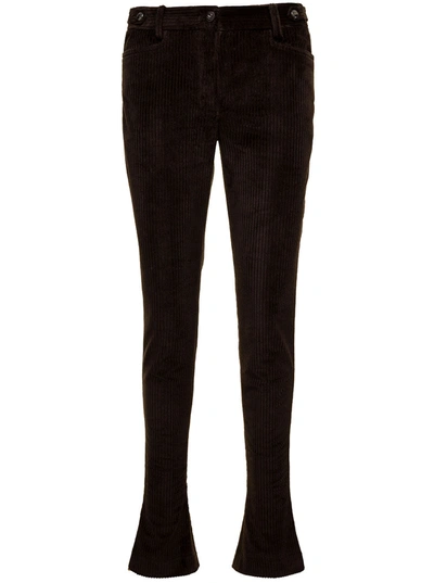 Dolce & Gabbana Ribbed Velvet Trousers In Brown