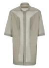 Rick Owens Geometric Pattern Oversized Shirt In Pearl