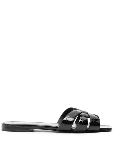 Saint Laurent Nu Pieds Tribute 05 Leather Sandals In Black