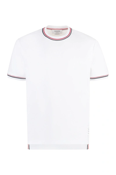 Thom Browne Cotton Crew-neck T-shirt In White