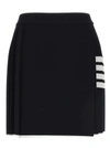 Thom Browne Pleated Mini Wrap Skirt In Blue