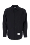 Thom Browne 4-bar Shirt In Light Wool In Darkblue