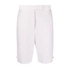 Thom Browne Striped Bermuda Shorts In Red