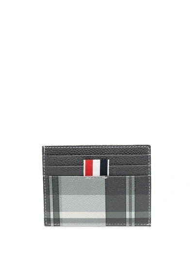 Thom Browne 4bar Leather Credit Card Case In Black
