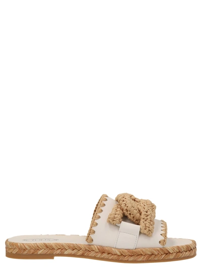 Tod's Tods Kate Flat Sandals In White