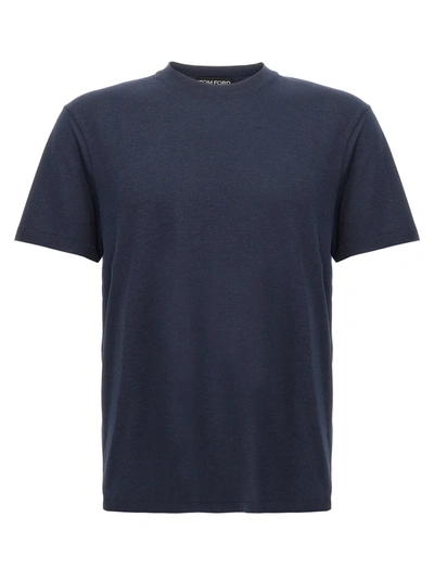 Tom Ford Cotton Lyocell T-shirt Blue