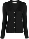 Tory Burch Black Wool-silk Blend Top In Black