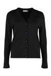 Tory Burch Black Wool-silk Blend Top In Black
