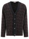 VALENTINO VALENTINO CARDIGAN WITH ALL-OVER TOILE ICONOGRAPHE PATTERN