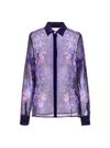 Versace Orchid-pattern Chiffon Shirt In Black/orchid