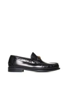 VERSACE VERSACE BLACK AND GOLD LEATHER MEDUSA LOAFERS